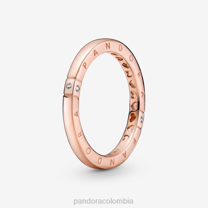 Pandora anillo con logo y corazones Oro de Rose plateado J2LX627 accesorios