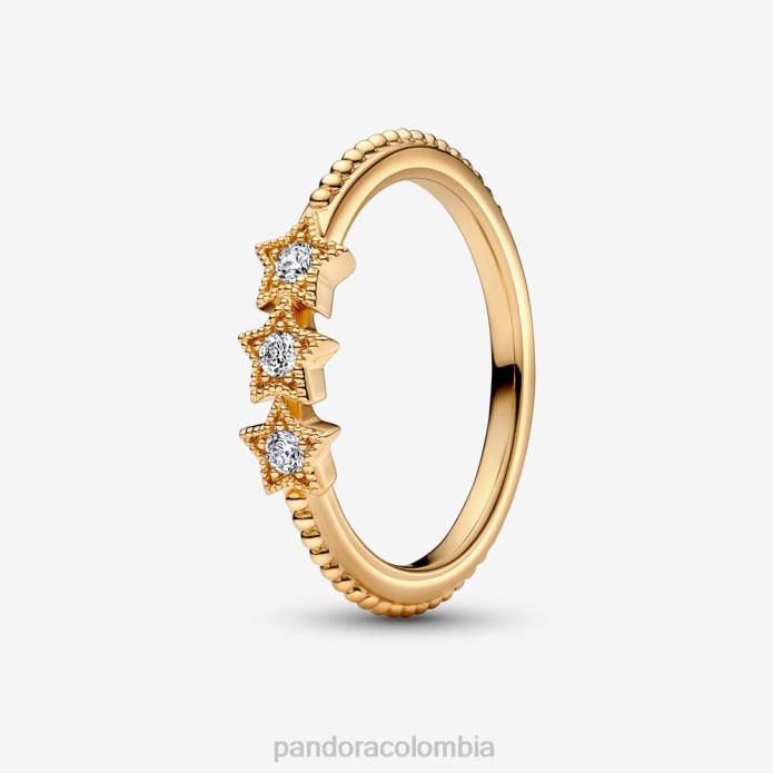 Pandora anillo de estrellas celestes Chapado en oro J2LX581 accesorios