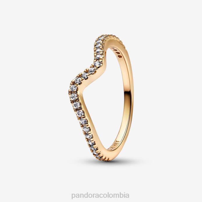 Pandora anillo de onda brillante Chapado en oro J2LX601 accesorios