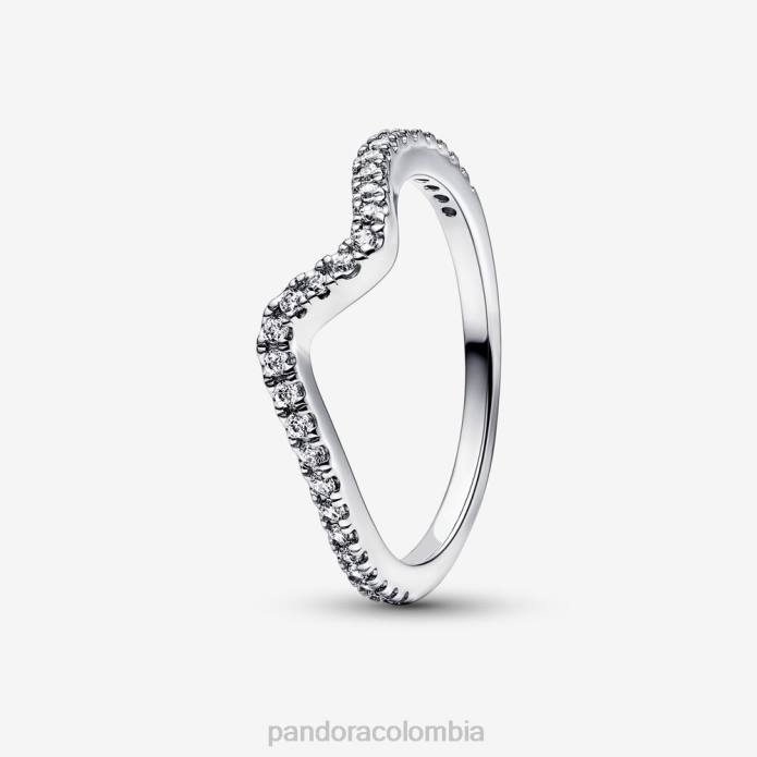Pandora anillo de onda brillante Plata esterlina J2LX599 accesorios