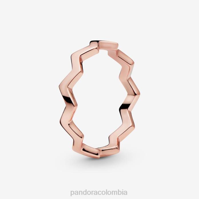 Pandora anillo en zigzag pulido Oro de Rose plateado J2LX629 accesorios