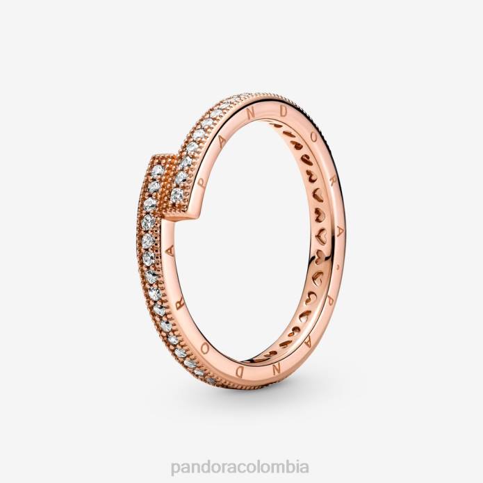 Pandora anillo superpuesto brillante Oro de Rose plateado J2LX596 accesorios