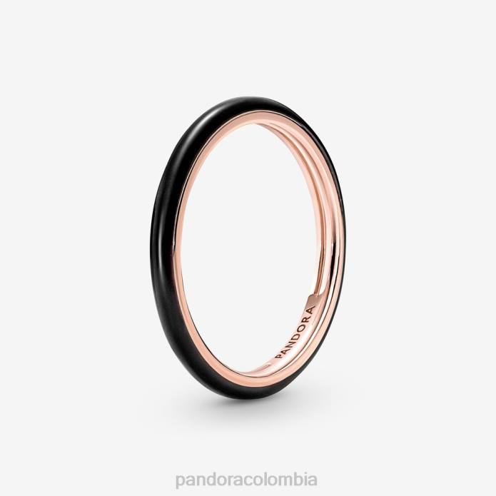 Pandora mi anillo de esmalte chapado en oro rosa/negro J2LX619 accesorios