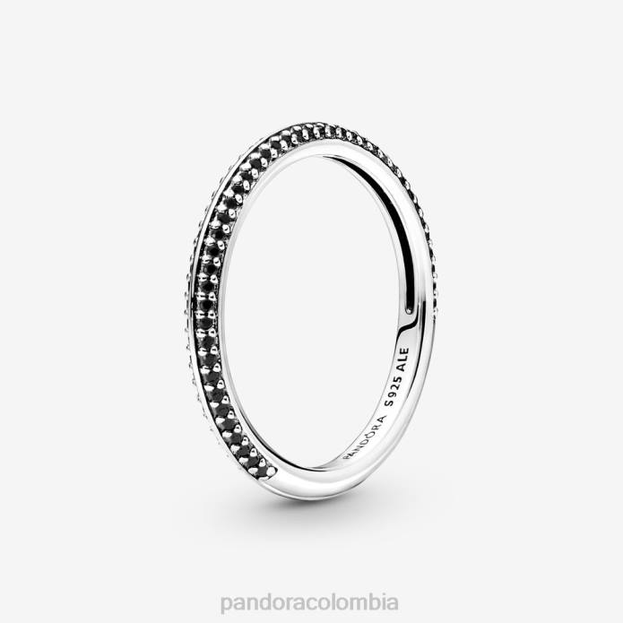 Pandora yo pavimenta el anillo plata esterlina/negro J2LX609 accesorios