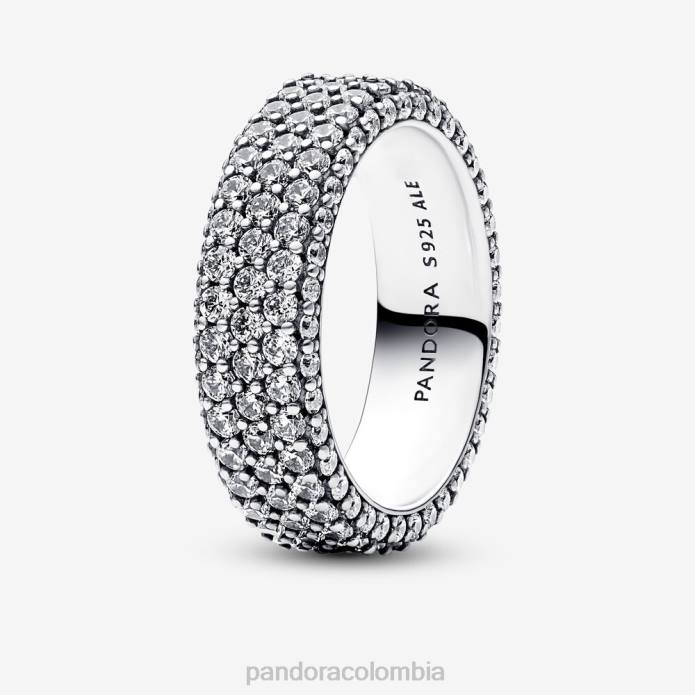Pandora anillo atemporal con pavé de tres hileras Plata esterlina J2LX653 accesorios