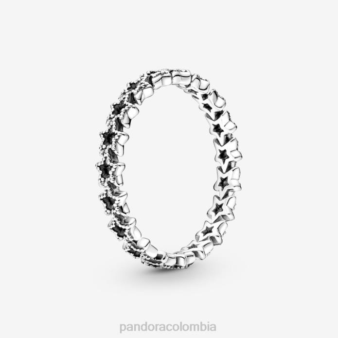 Pandora anillo banda de estrellas asimétricas Plata esterlina J2LX643 accesorios