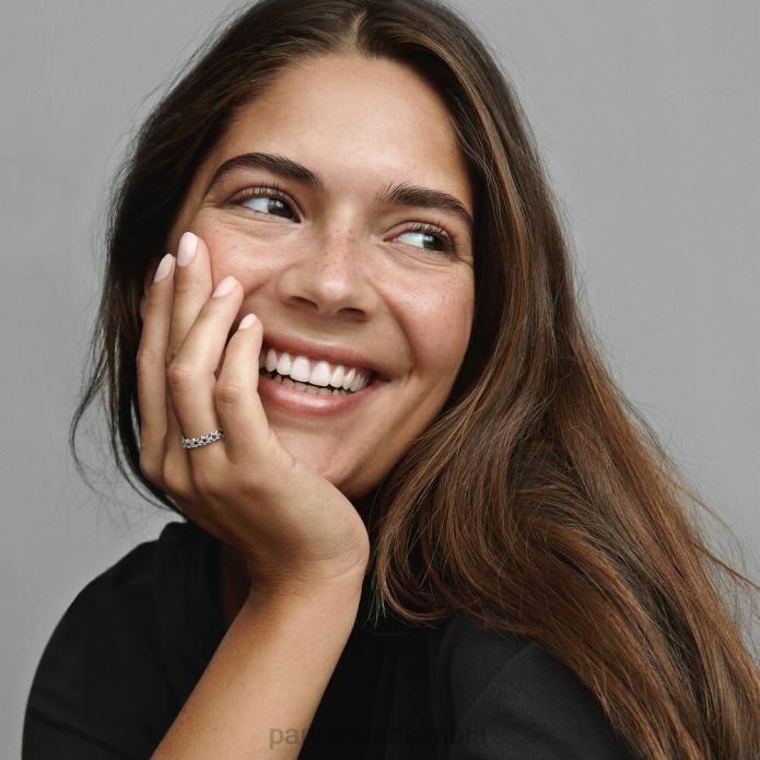 Pandora anillo banda de estrellas asimétricas Plata esterlina J2LX643 accesorios