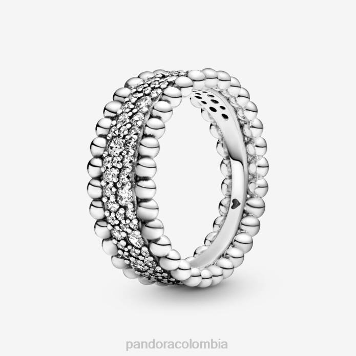 Pandora anillo con banda pavé de cuentas Plata esterlina J2LX668 accesorios