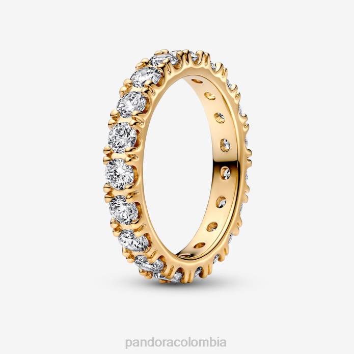 Pandora anillo de eternidad con hileras brillantes Chapado en oro J2LX646 accesorios