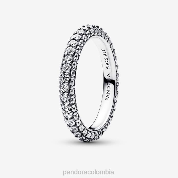 Pandora anillo de una hilera con pavé atemporal Plata esterlina J2LX655 accesorios