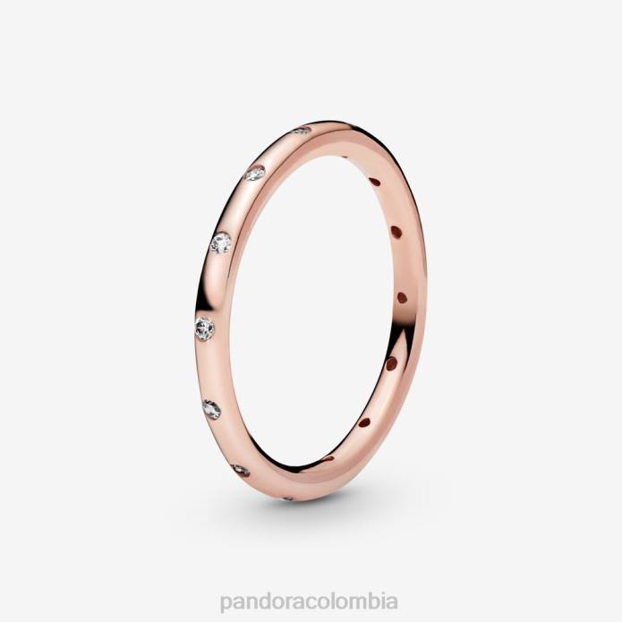 Pandora anillo simple con banda brillante Oro de Rose plateado J2LX613 accesorios