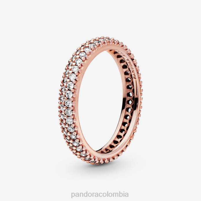 Pandora elegante anillo con pavé Oro de Rose plateado J2LX420 accesorios