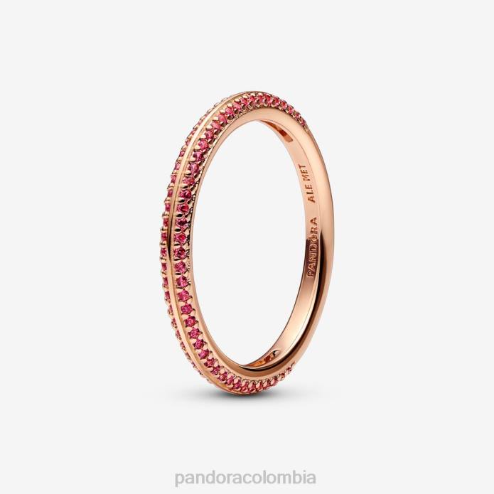 Pandora yo pavimenta el anillo chapado en oro rosa/rojo J2LX660 accesorios