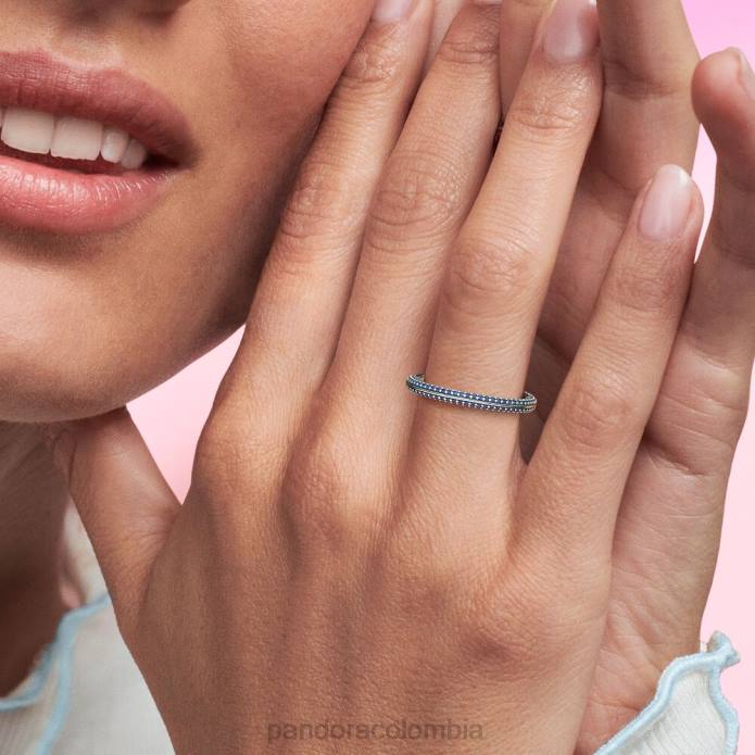 Pandora yo pavimenta el anillo plata esterlina/azul J2LX656 accesorios