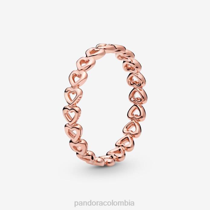 Pandora anillo banda de corazones Oro de Rose plateado J2LX504 accesorios