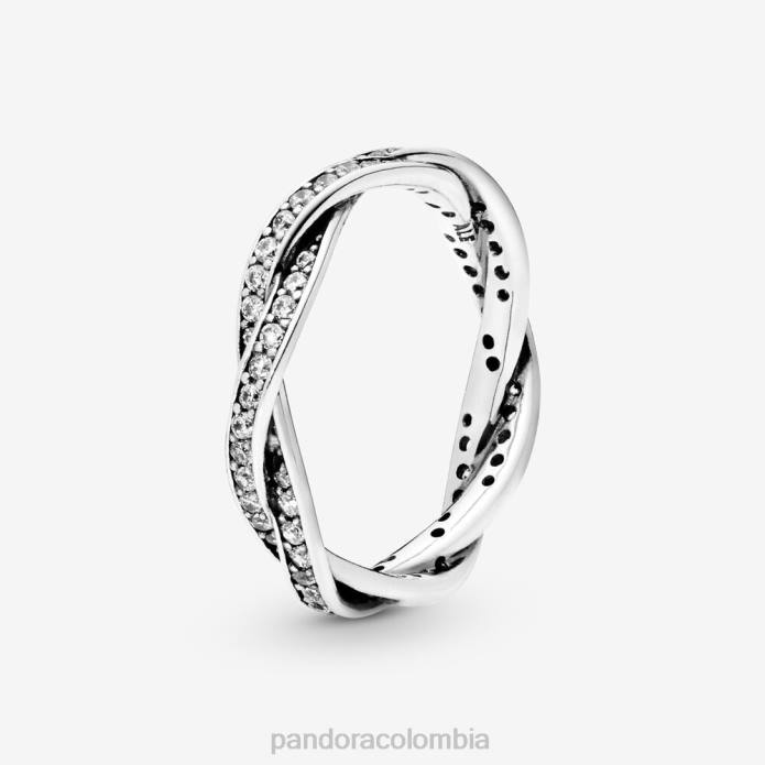 Pandora anillo con líneas retorcidas brillantes Plata esterlina J2LX530 accesorios