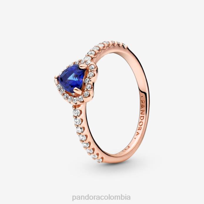 Pandora anillo de corazón elevado brillante chapado en oro rosa/azul J2LX535 accesorios