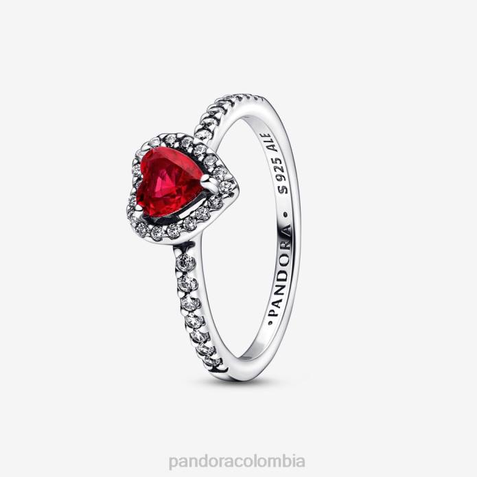 Pandora anillo de corazón elevado plata esterlina/rojo J2LX486 accesorios