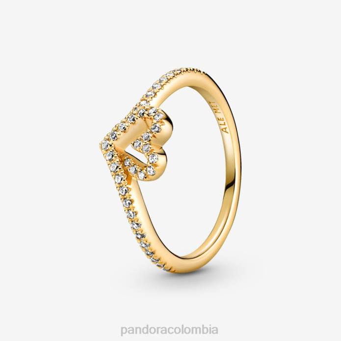 Pandora deseo atemporal anillo con corazón brillante Chapado en oro J2LX485 accesorios