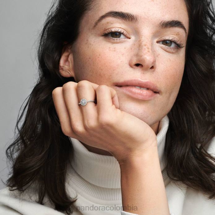 Pandora elegante anillo brillante Plata esterlina J2LX524 accesorios