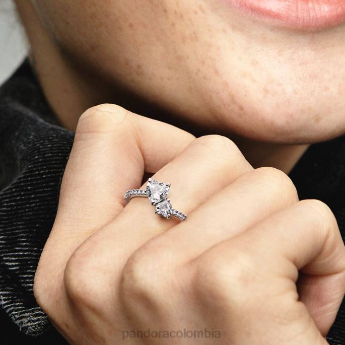 Pandora anillo brillante con doble corazón Plata esterlina J2LX511 accesorios