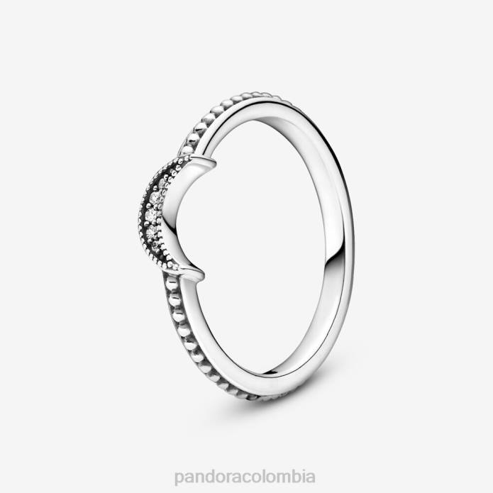 Pandora anillo con cuentas de luna creciente Plata esterlina J2LX670 accesorios