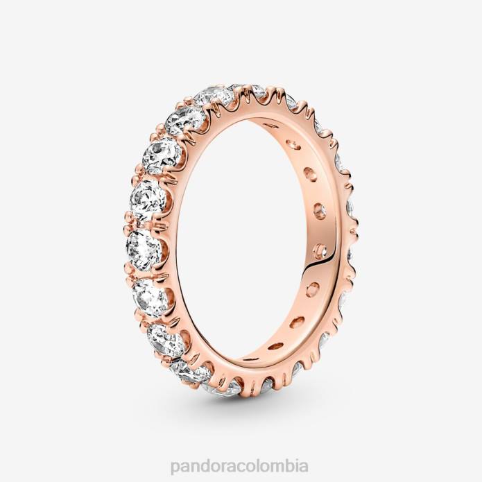 Pandora anillo de eternidad con hileras brillantes Oro de Rose plateado J2LX645 accesorios