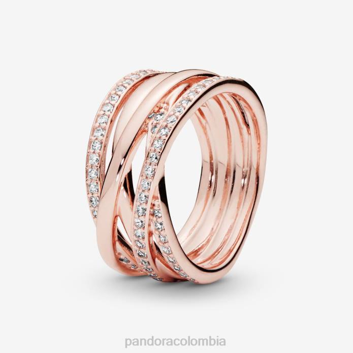 Pandora anillo de líneas brillantes y pulidas Oro de Rose plateado J2LX649 accesorios