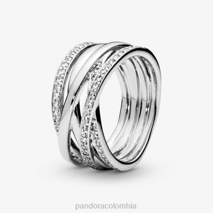 Pandora anillo de líneas brillantes y pulidas Plata esterlina J2LX648 accesorios