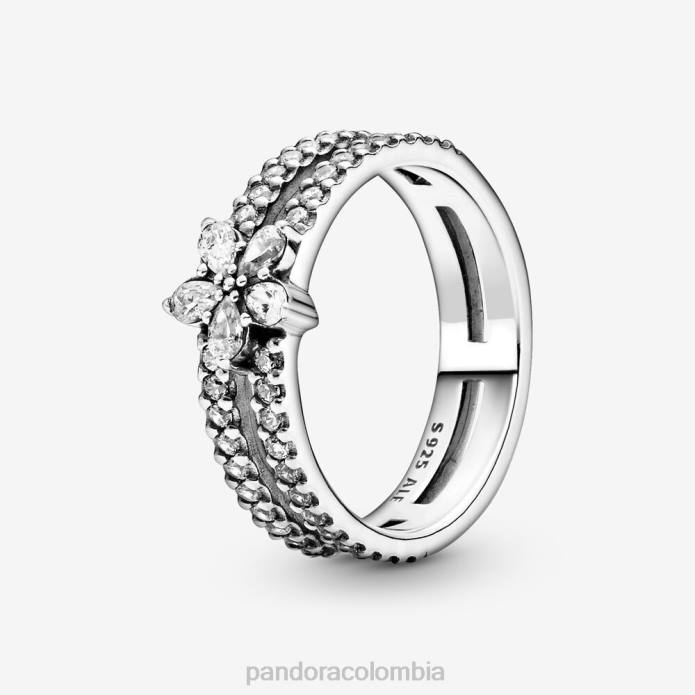 Pandora anillo doble con copos de nieve brillantes Plata esterlina J2LX692 accesorios