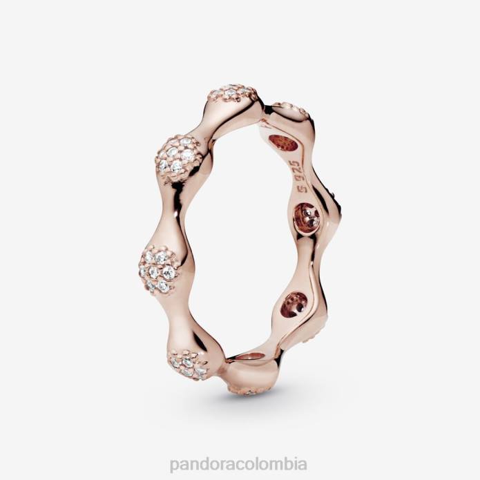 Pandora anillo pavemodern lovepods- venta final Oro de Rose plateado J2LX665 accesorios