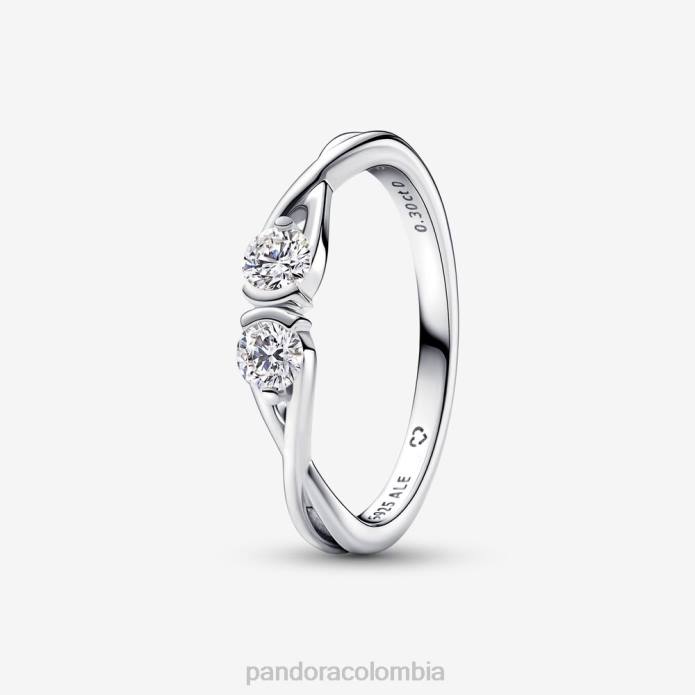 Pandora brillante anillo de diamantes de 0,30 ct tw creado en laboratorio de doble cara Plata esterlina J2LX536 accesorios