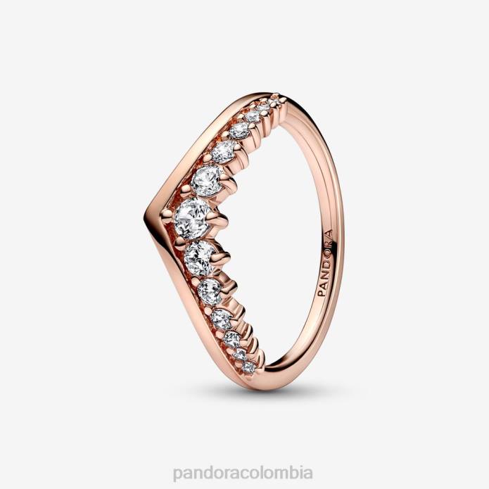 Pandora anillo de pavé flotante de deseo atemporal Oro de Rose plateado J2LX615 accesorios