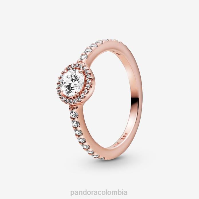 Pandora anillo clásico con halo brillante Oro de Rose plateado J2LX546 accesorios