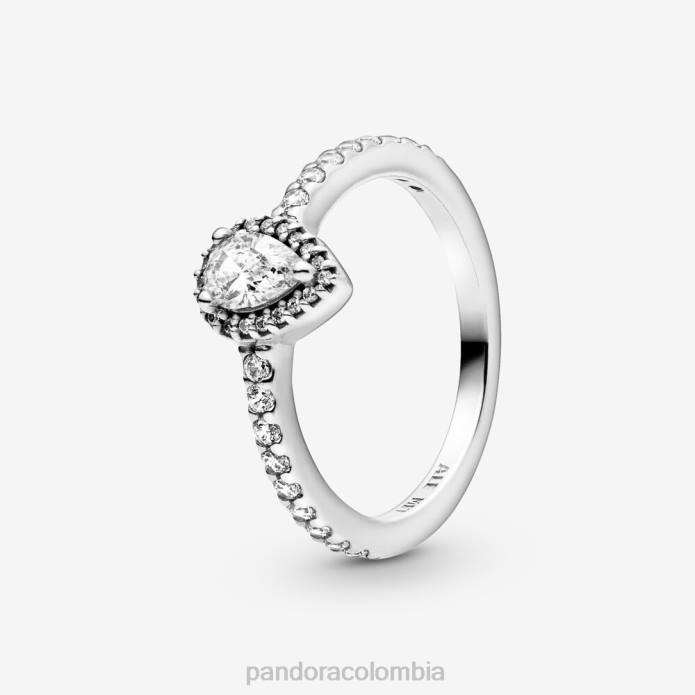 Pandora anillo clásico con halo de lágrima Plata esterlina J2LX528 accesorios