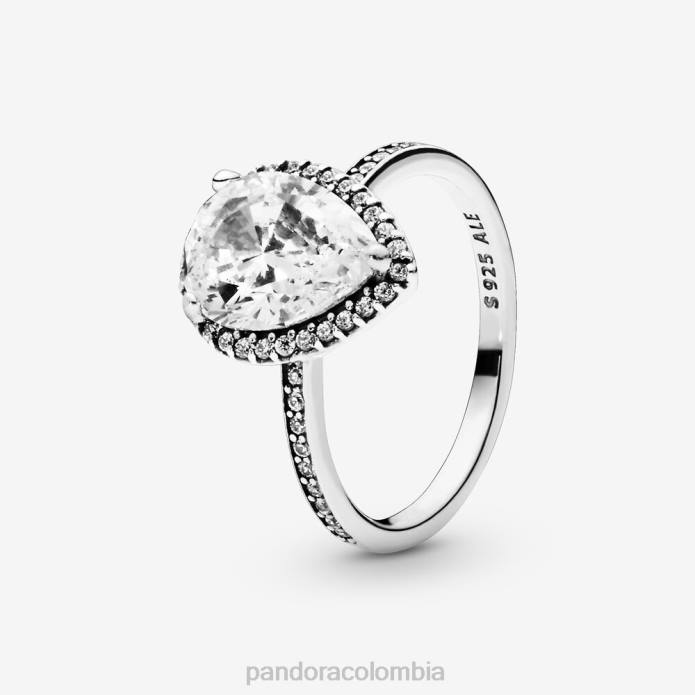 Pandora anillo con halo de lágrima brillante Plata esterlina J2LX520 accesorios