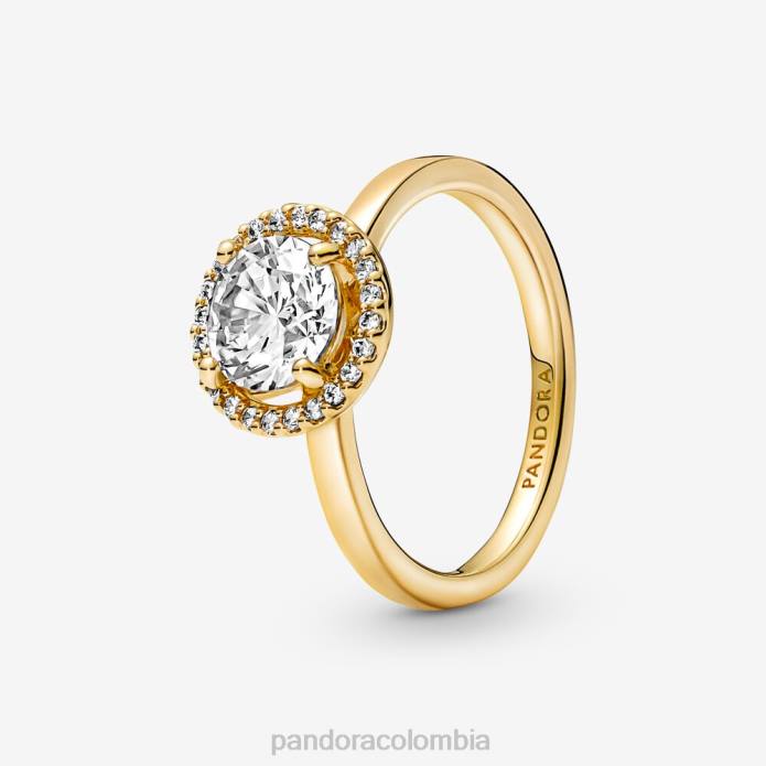 Pandora anillo con halo redondo brillante Chapado en oro J2LX671 accesorios