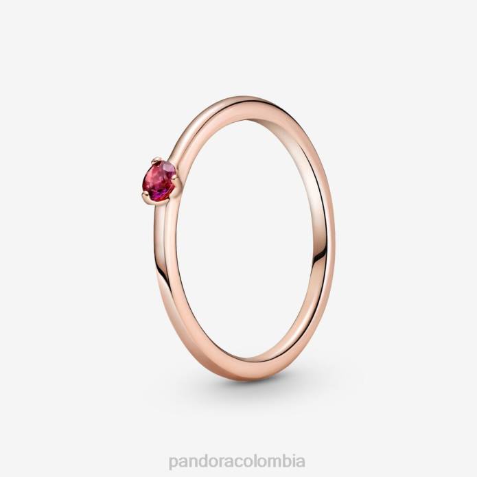 Pandora anillo solitario chapado en oro rosa/rojo J2LX633 accesorios