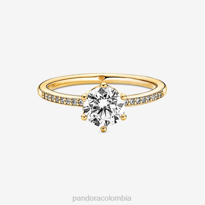 Pandora anillo solitario con corona brillante transparente Chapado en oro J2LX499 accesorios