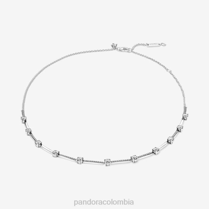 Pandora collar con barras de collier en pavé brillante Plata esterlina J2LX746 accesorios