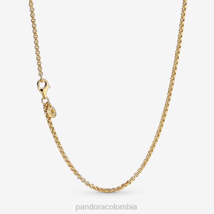 Pandora collar de cadena rolo Chapado en oro J2LX712 accesorios