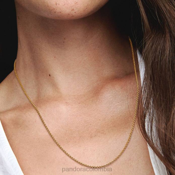 Pandora collar de cadena rolo Chapado en oro J2LX712 accesorios
