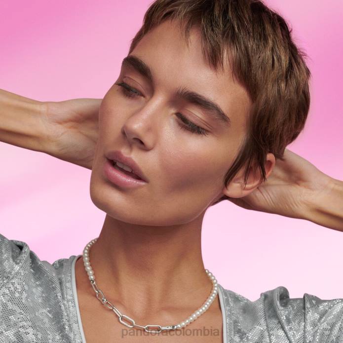 Pandora collar de perlas cultivadas de agua dulce tratadas Plata esterlina J2LX720 accesorios