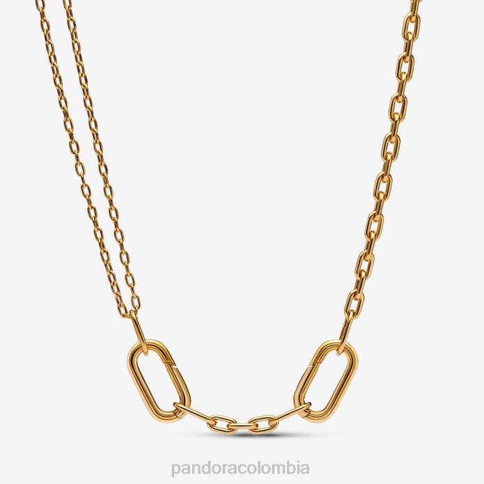 Pandora Me collar de cadena de doble eslabón Chapado en oro J2LX727 accesorios