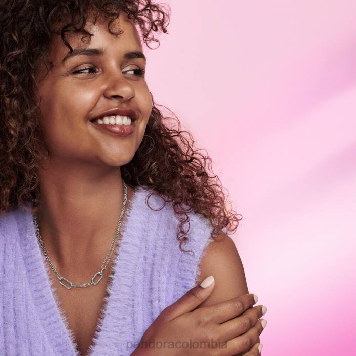 Pandora Me collar de cadena de doble eslabón Plata esterlina J2LX726 accesorios