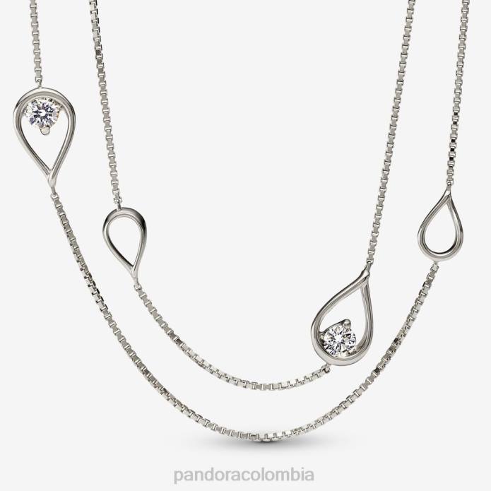 Pandora Collar con colgante largo de diamantes de 0,50 ct tw creado Oro blanco J2LX743 accesorios