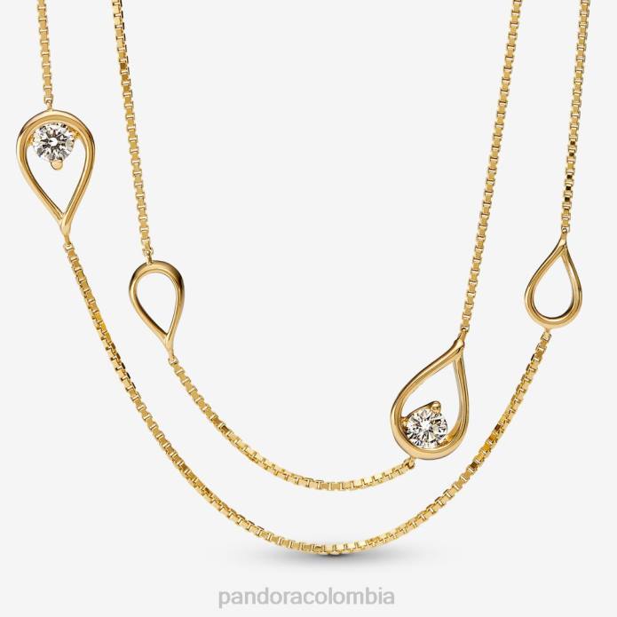 Pandora Collar con colgante largo de diamantes de 0,50 ct tw creado oro J2LX744 accesorios