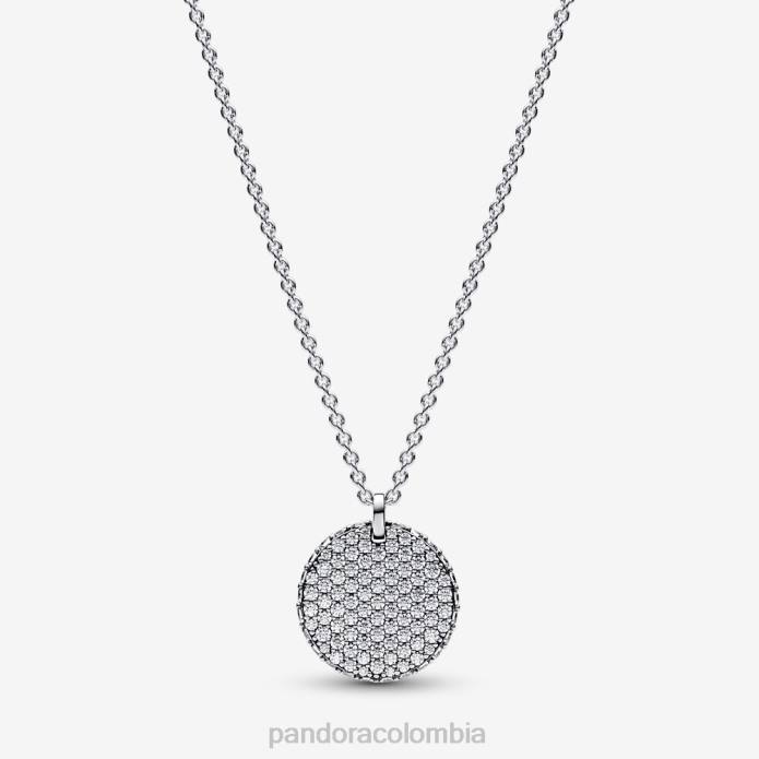 Pandora Conjunto de collar pavé redondo y aros color estándar J2LX764 accesorios