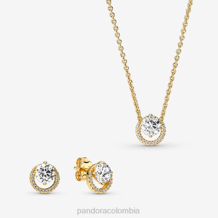 Pandora set de regalo de joyería con halo redondo brillante color estándar J2LX802 accesorios