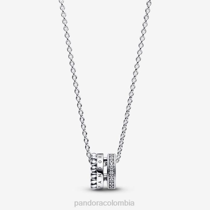 Pandora Colgante y collar con cuentas y pavé con logo exclusivo Plata esterlina J2LX789 accesorios